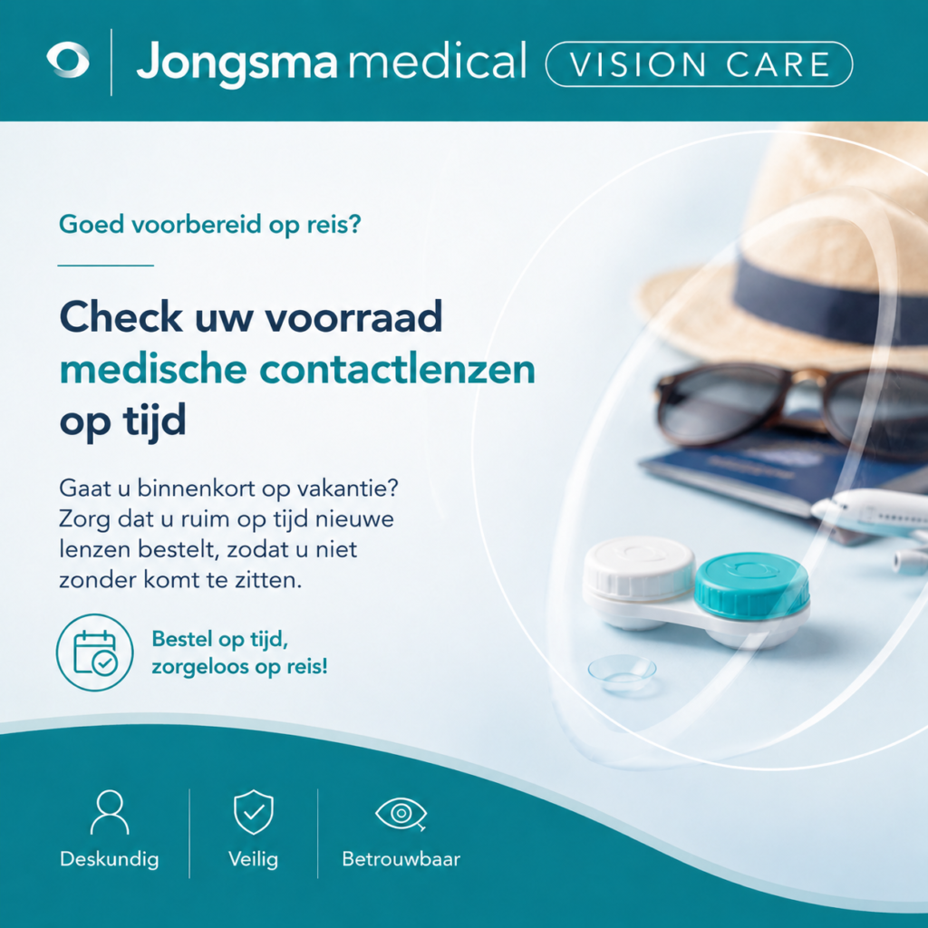 Gaat u binnenkort op vakantie? Vergeet uw medische contactlenzen niet